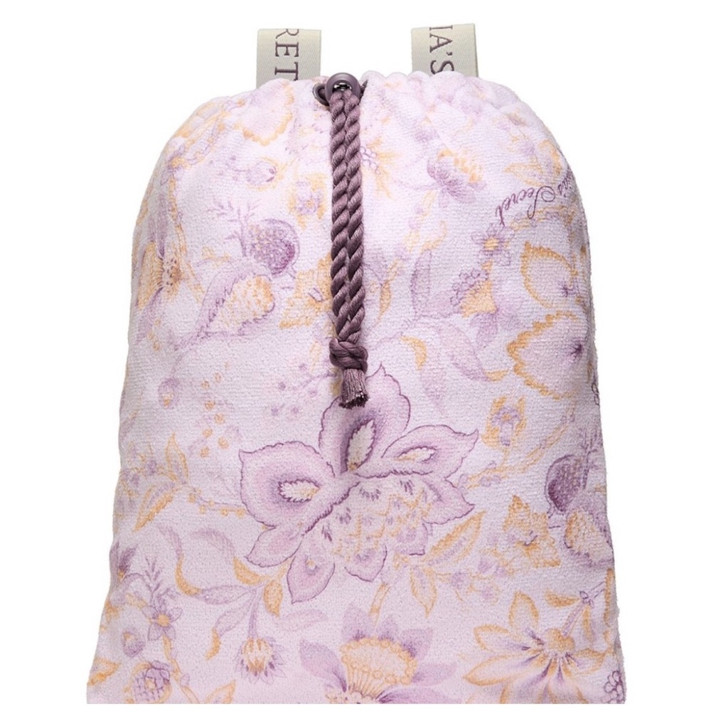 Victoria’s Secret Floral Terry Cloth Drawstring Backpack Beach Gym Bag NWT - Picture 3 of 7
